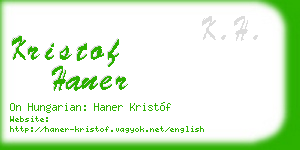 kristof haner business card